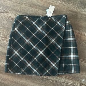 plaid wool mini skirt
